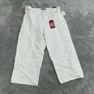 Lucky Legend High Rise Wide Leg White Jeans Size 18/34 Cotton Womens NWT 6107